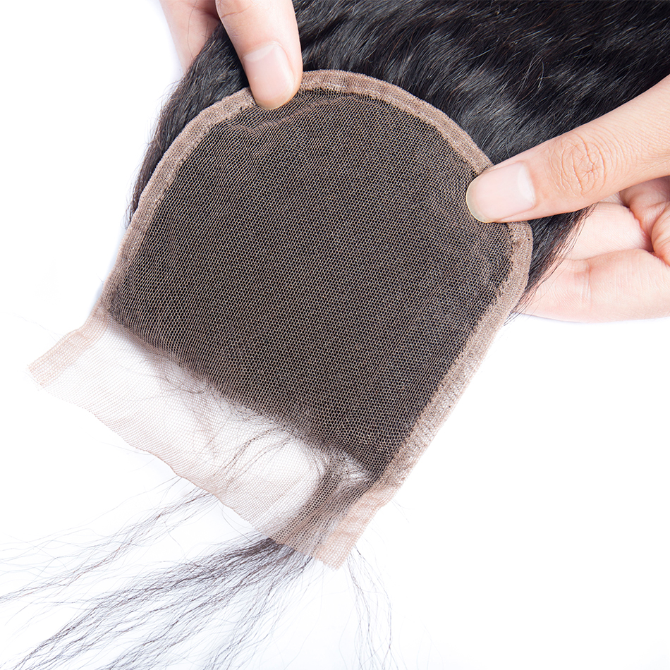 Straight 3 Bundles With Closure 6x6 lace 100% virgin human hair