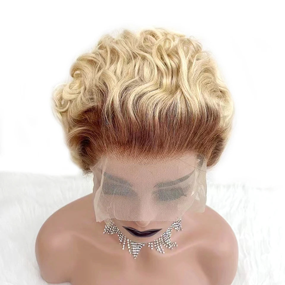 Droite Pixie Coupe Court Bob 13X1X4 T Partie HD Dentelle Perruques de Cheveux Humains Pour Les Femmes