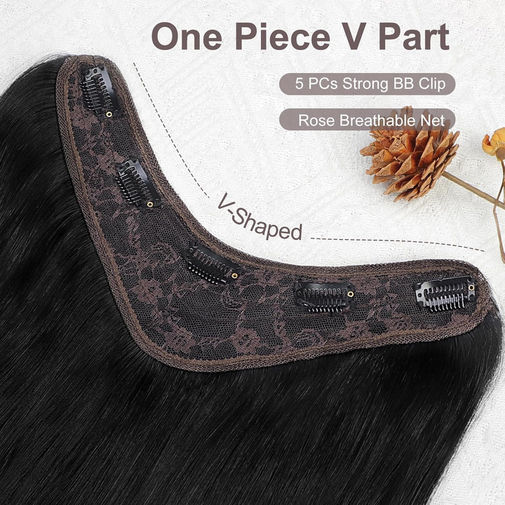 Lumiere 15A Clip in body wave V-Shaped Hair Extension One Piece 5 Clips One Set Clips for Women Daily Use