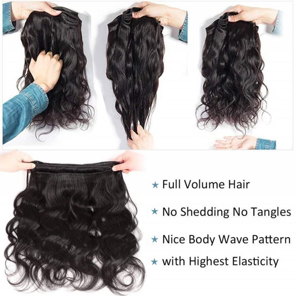 Lumiere 15A Body Wave 4 Bundles With 4X4 Lace Closure 100% human hair