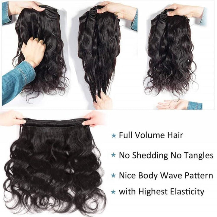 Lumiere 15A Body Wave 4 Bundles With 4X4 Lace Closure 100% human hair