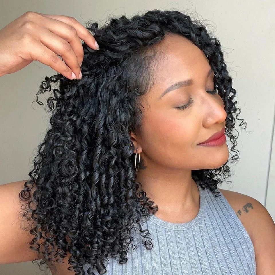 Brazilian Pixie Curly 3 Bundles with 13x4 HD Lace Frontal Virgin Hair Extensions