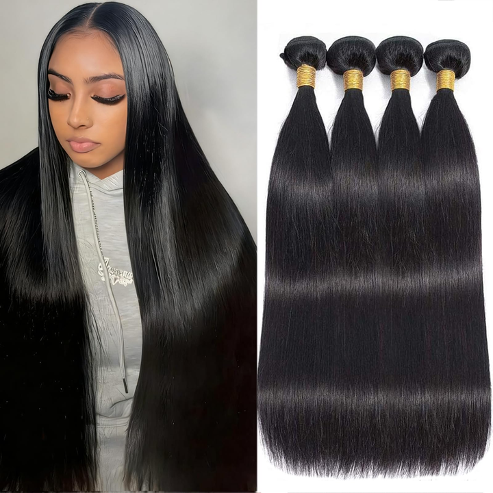 lumiere 15A Straight 4 Bundles Human Hair Extension 10-24inch