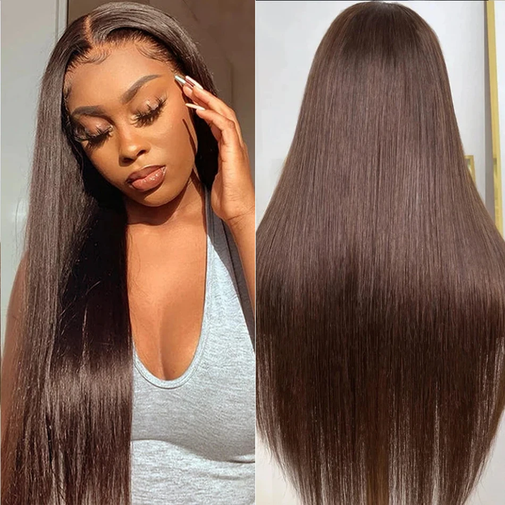 Lumiere Hair #4 Brown Straight Wig 4x4 & 5x5  Pre-cut Lace Ready To Go Glueless Wigs Human Hair Wigs