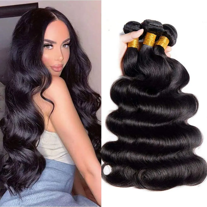 (B1) Brazilian Human Hair Body Wave 3 Bundles Virgin Hair Extensions For women 28 30 Inch