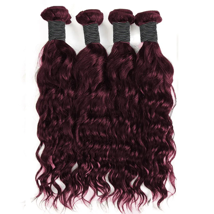 lumiere #99j Red Bundles Water Wave 4 Bundles human hair