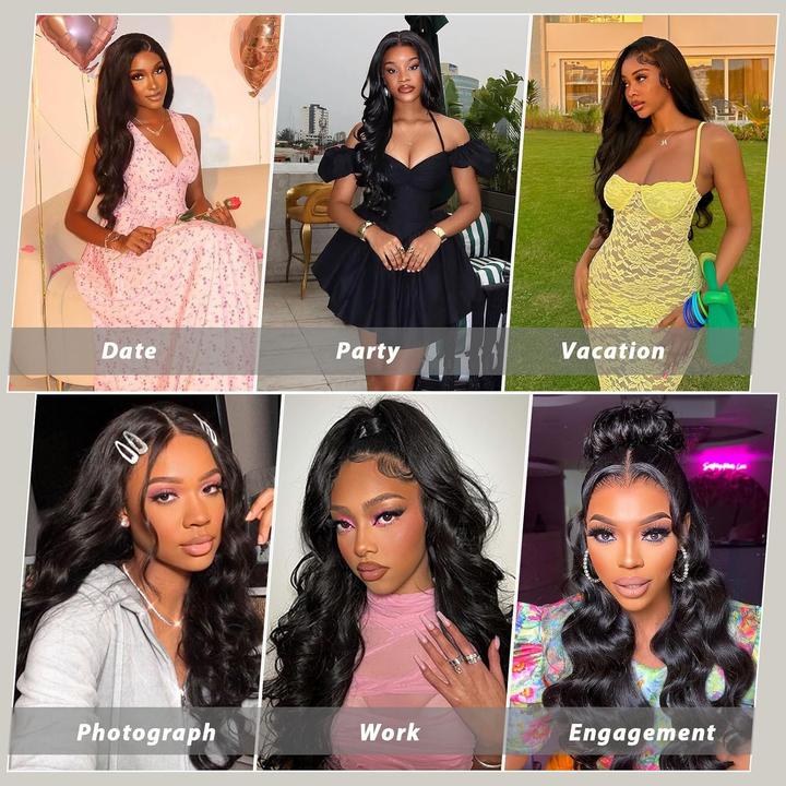 15A  Body Wave 4 Bundles With 13X4 Lace Frontal 100% virgin human hair