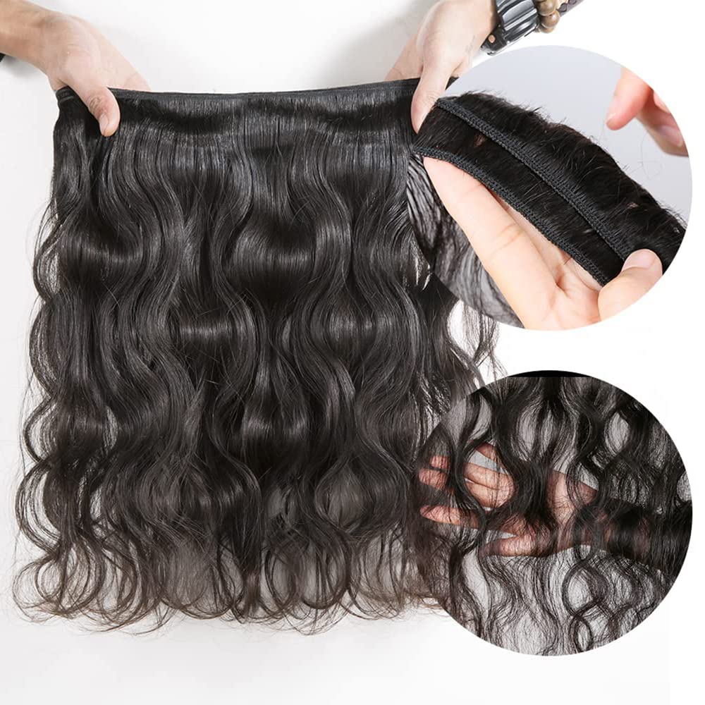 15A 3 Bundles Body Wave Bundles With 13X4 Lace Frontal 100% virgin human hair