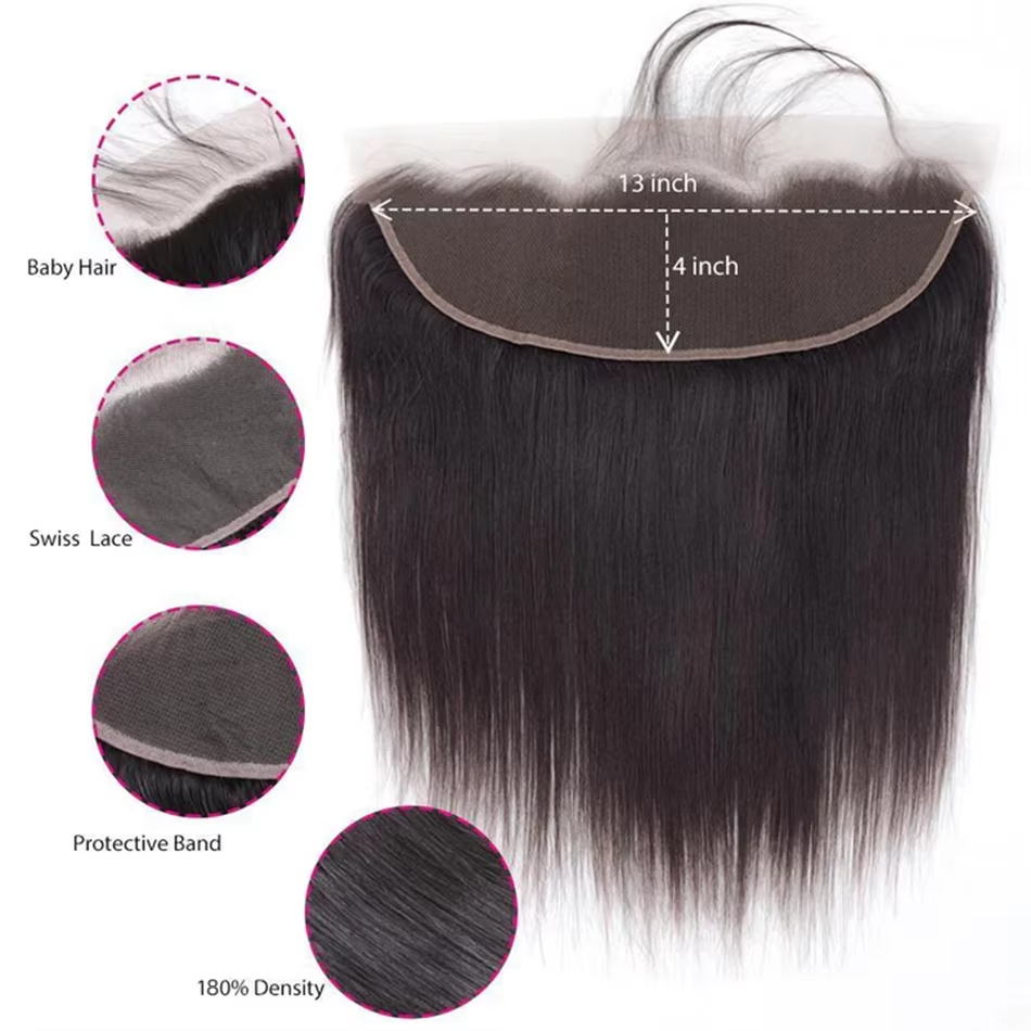 lumiere 15A Straight 4 Bundles With 13X4 Lace Frontal 100% virgin human hair