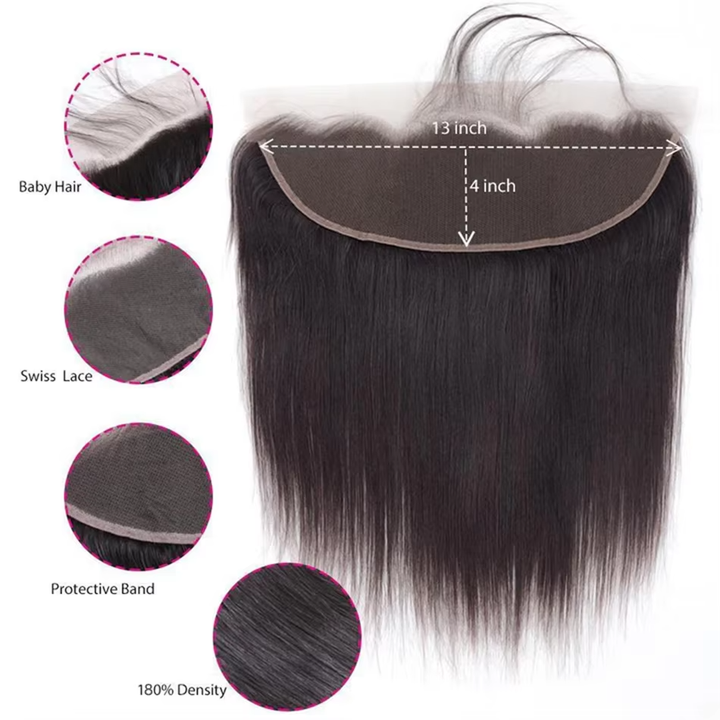 lumiere 15A Straight 4 Bundles With 13X4 Lace Frontal 100% virgin human hair