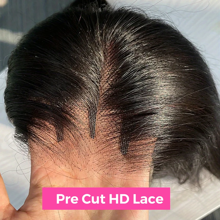 Longue ligne droite Wear & Go Glueless Lace Frontal perruques de cheveux humains