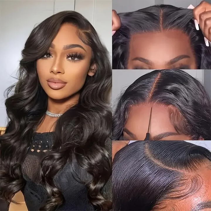 Longue ligne droite Wear & Go Glueless Lace Frontal perruques de cheveux humains
