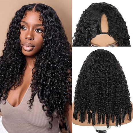 Burmese Curly V Part Wig Human Hair For Women Upgrade Ready To Wear Glueless Wig Water Wave Human Hair And Spiral End