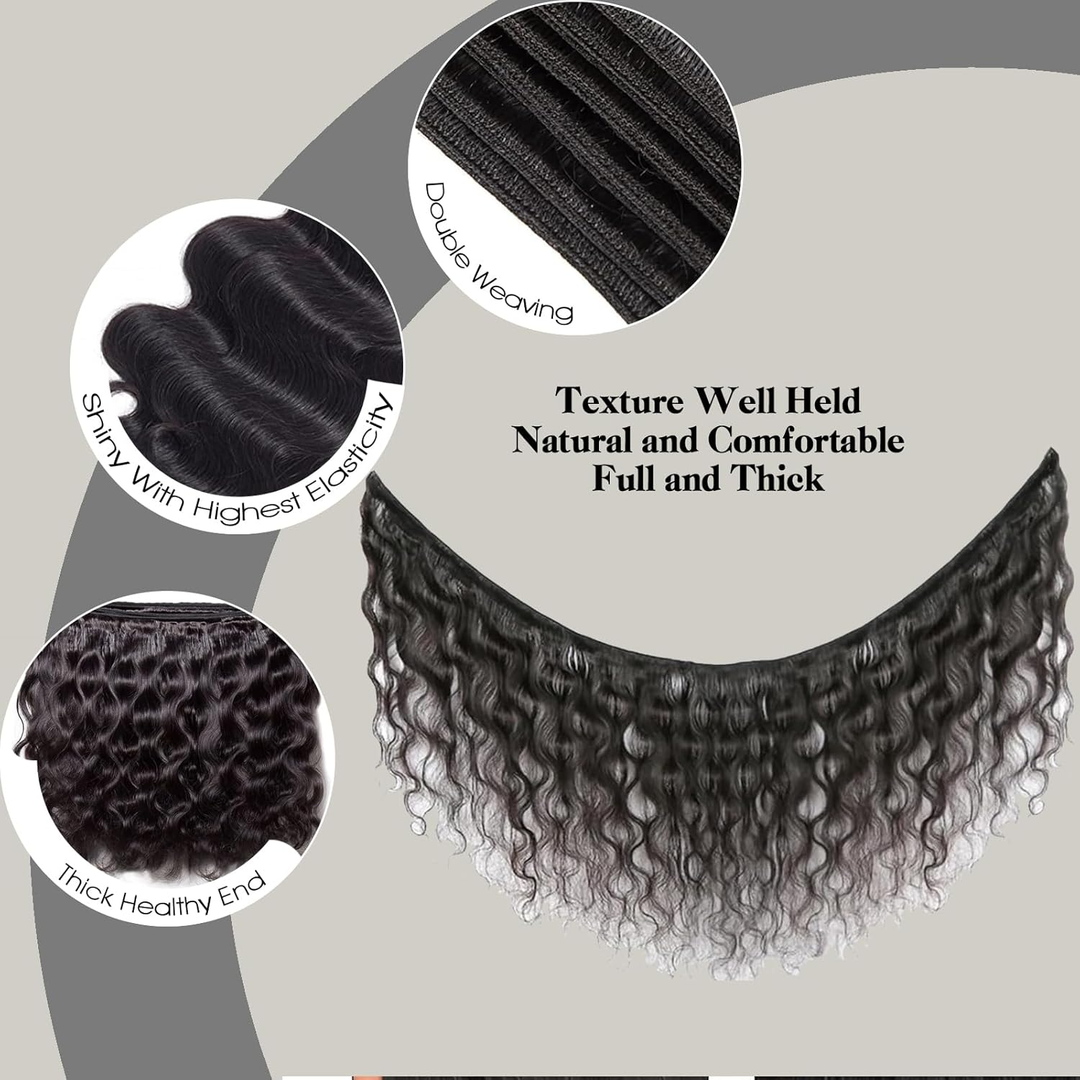 15A  Body Wave 4 Bundles With 13X4 Lace Frontal 100% virgin human hair