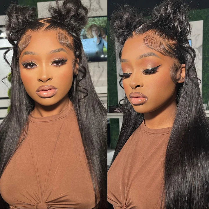 Lumiere Long Straight Hair Invisible HD 13x6 & 5x5 Transparent Lace Wigs Pre Plucked Melted Match All Skin Color