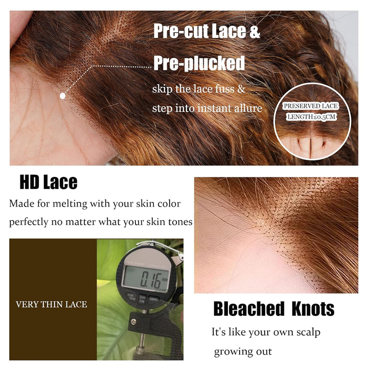P4/30 Couleur Kinky Curly 13X4 Lace Frontal Bob