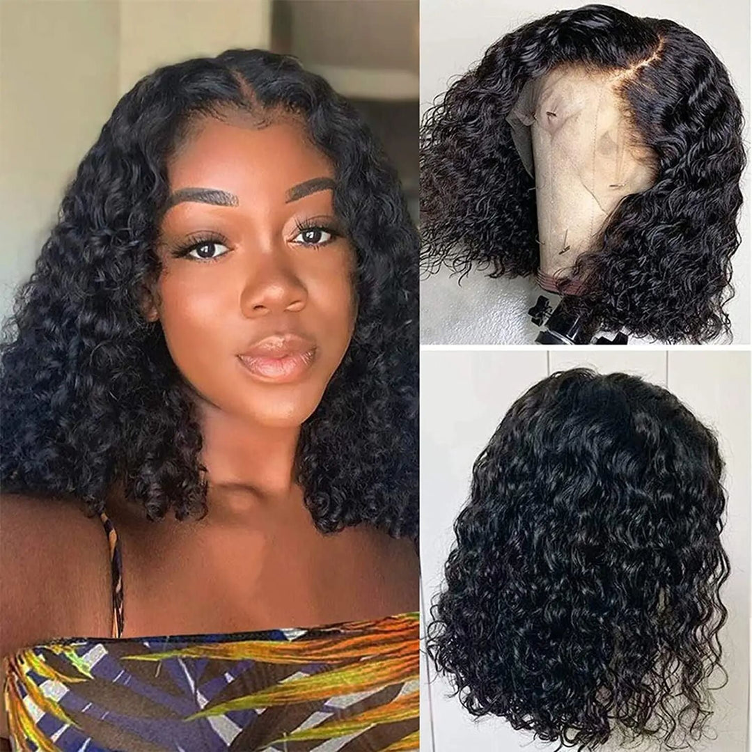Skunk Stripe Noir et Bleu Ombre Body Wave 13x4/4x4 Lace Front Wig