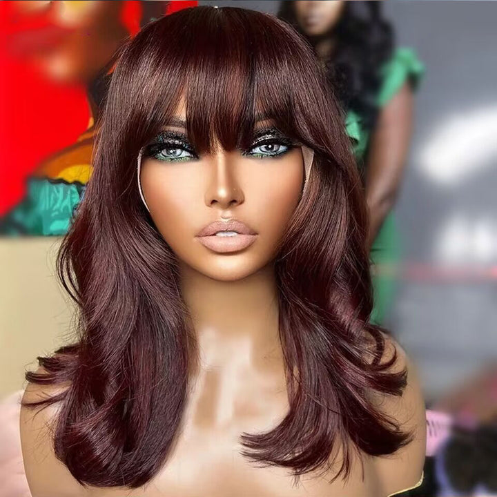 Skunk Stripe Noir et Bleu Ombre Body Wave 13x4/4x4 Lace Front Wig