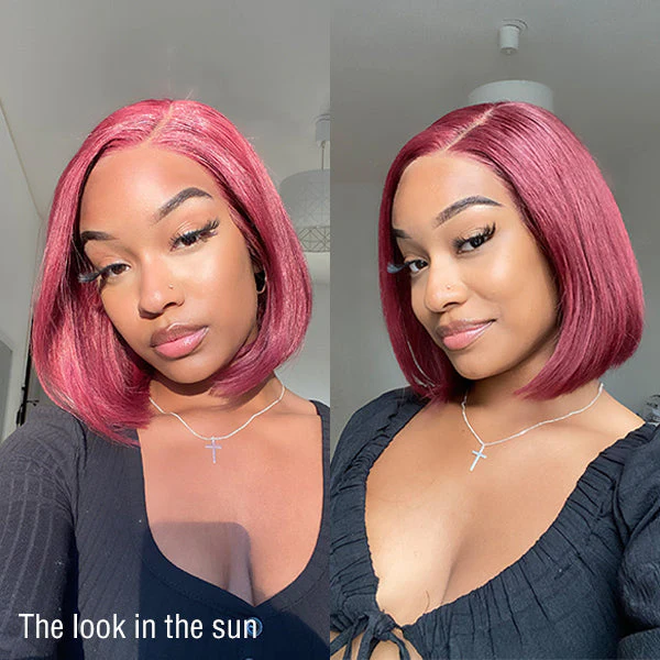 Colored Bob Wigs 13x4 Lace Front Wigs Straight Human Hair Wig For Women | Lumiere