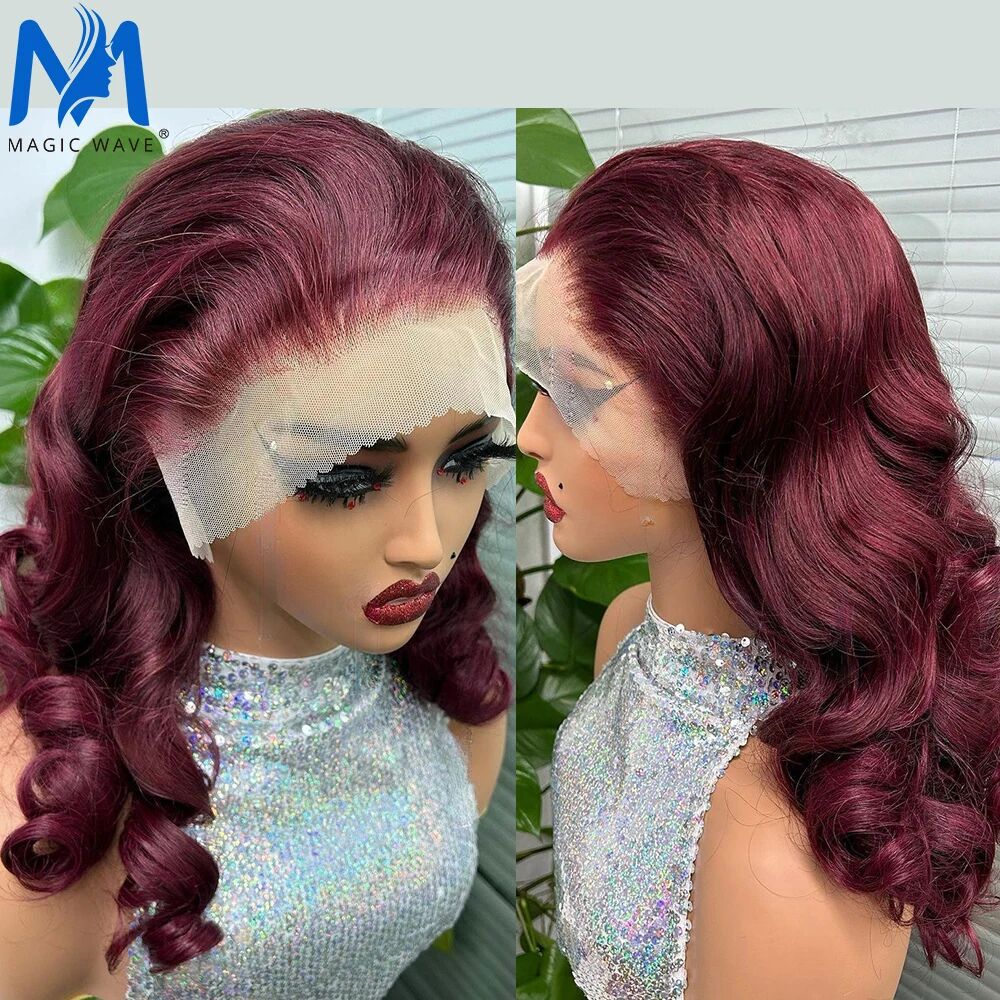 Customized 250% Density 13x4 HD Lace Natural Black 99j Burg Brown Human Hair Lace Frontal Wig | Lumiere