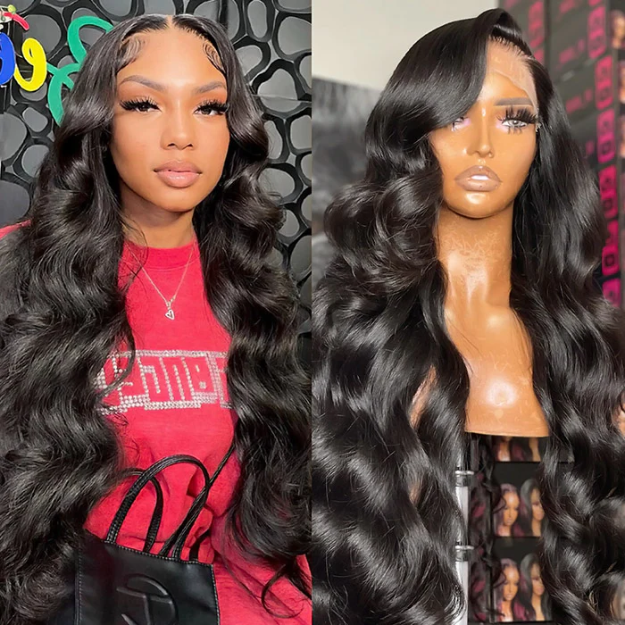 Body Wave 13x4 HD Lace Frontal 180% Density Human Hair Wigs With Baby Hair