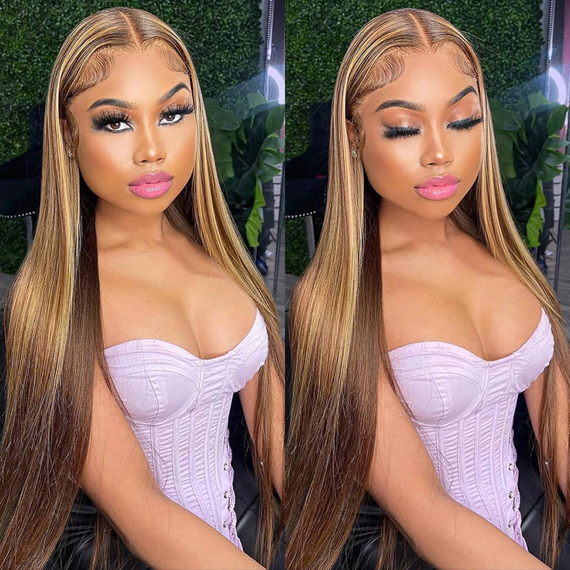 Lumiere Hair #P4/27 Straight Wig  13x6 Lace Front Human Hair Wigs