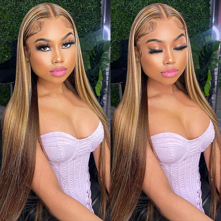 Lumiere Hair #P4/27 Straight Wig  13x6 Lace Front Human Hair Wigs