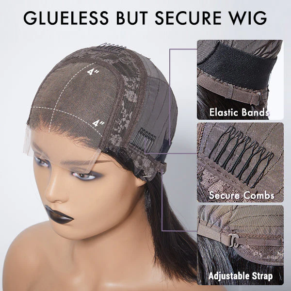 Wear & Go Glueless Wavy Bob 13x4 / 4X4 Lace Front Glueless Human Hair Wigs Pour Les Femmes Noires