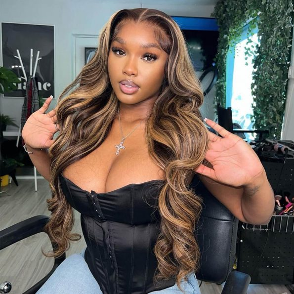 Lumiere Hair Highlight #4/27 Body Wave 4x4 & 5x5 HD Lace  Pre-cut Easy To Wear Glueless Wigs 150% 180% Density Human Hair Wigs