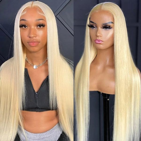 Lumiere #613 Blonde Straight/Body Wave 4x4 Lace Closure Human Hair Wigs (No Code Need)
