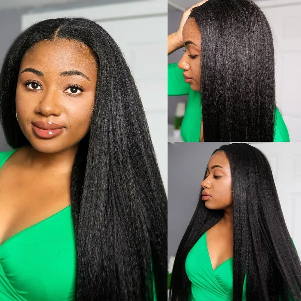 Lumiere Kinky Straight U Part Human Hair Wigs Brazilian Virgin Hair For Black Women