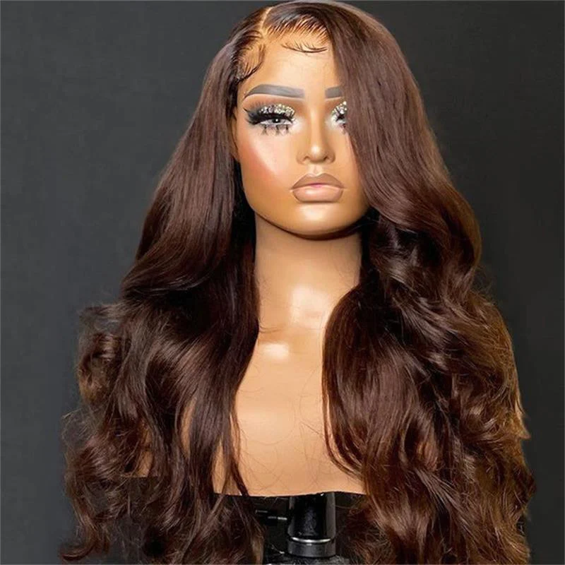 Lumiere Hair Chocolate Brown Body Wave Wig  13x6 Lace Front Human Hair Wigs