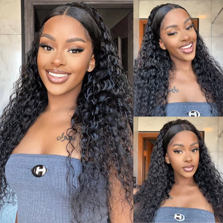 Natural Wave 13*4 Frontal Wigs Pre Plucked Natural Hair Transparent Lace Wigs-Lumiere Hair