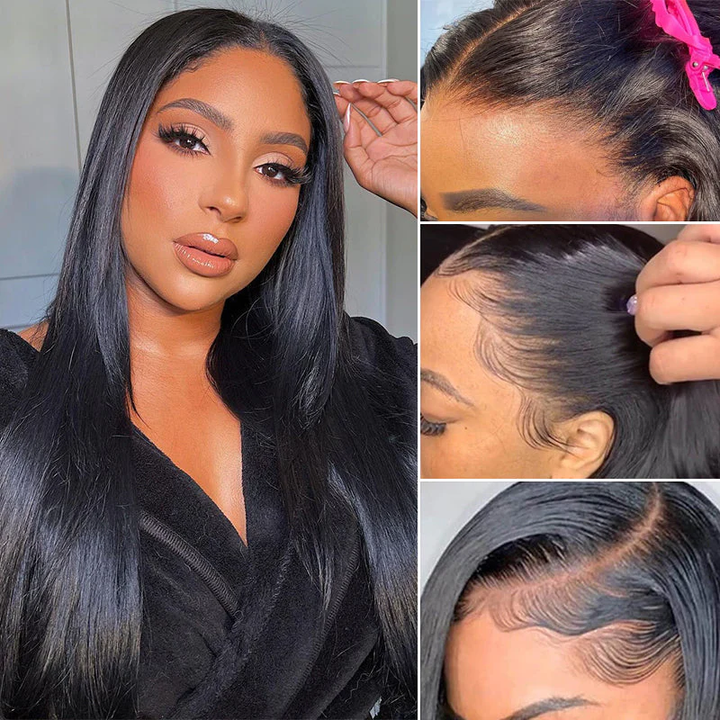Lumiere 5x5 Lace Closure 13x6 HD Transparent Straight More Comfortable Than 9x6 Lace Frontal Human Hair Wigs LM-Cap Pre-Plucked With Baby Hair