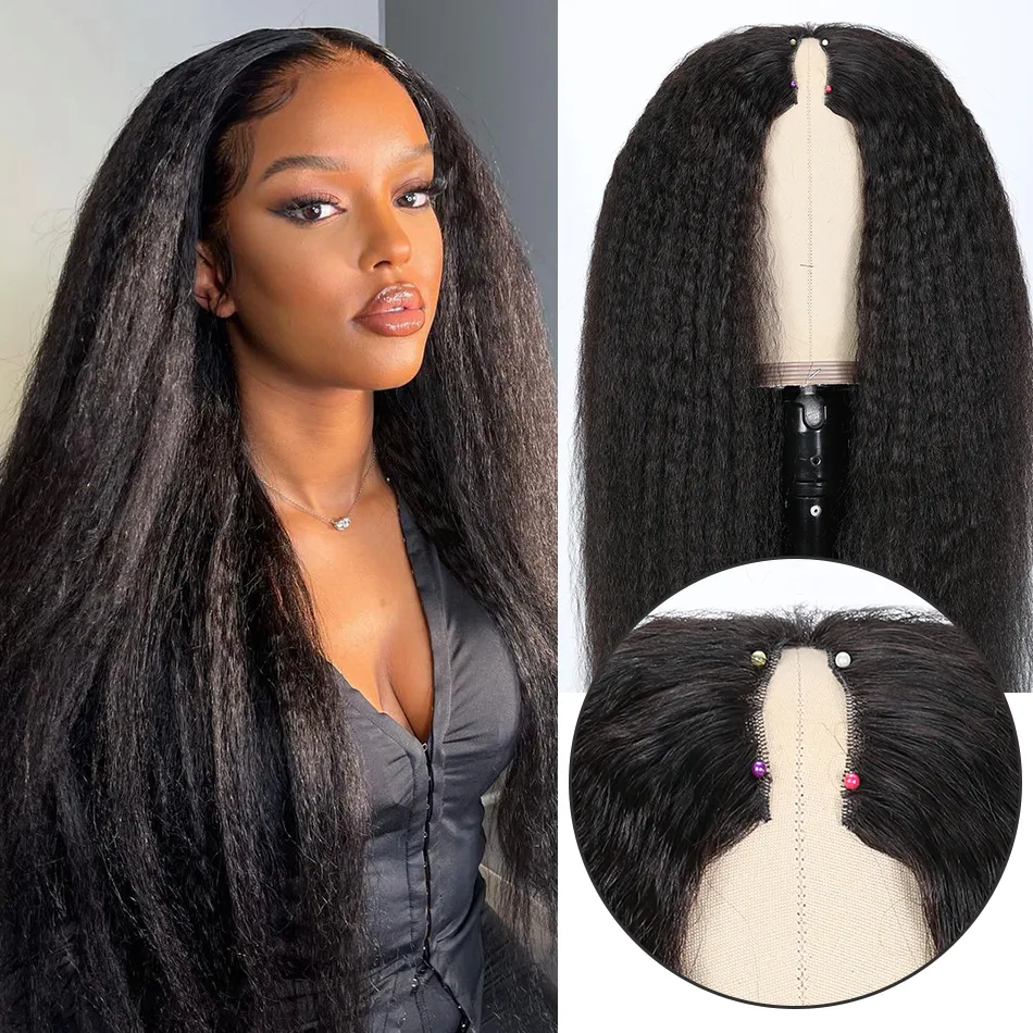 Lumiere Kinky Straight U Part Human Hair Wigs Brazilian Virgin Hair For Black Women