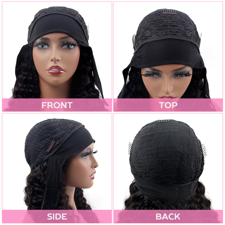Perruque de cheveux humains bandeau vague d'eau Lumiere pour les femmes noires