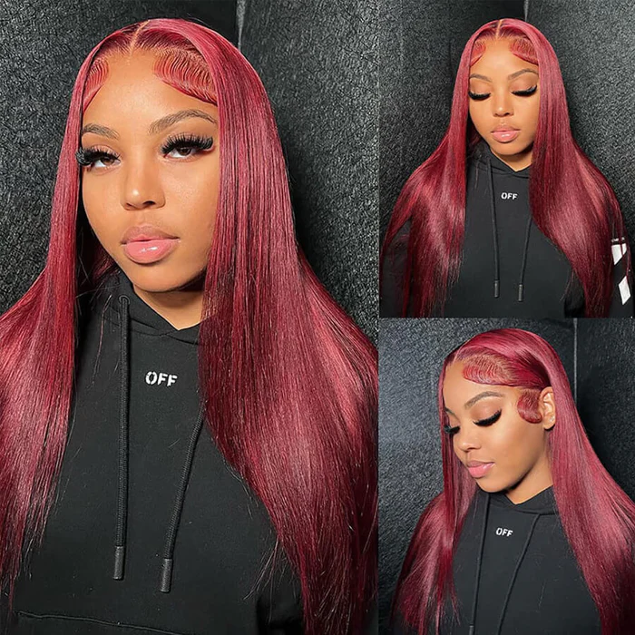 #4/30 Ombre Lace Front Straight Wig Highlight Perruques de cheveux humains pré-plumées