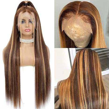 Lumiere Pre Plucked P4/27 Highlight 13x4 Lace Front Wigs Straight/Body Wave Honey Blonde Wigs Human Hair for Women (No Code Need)