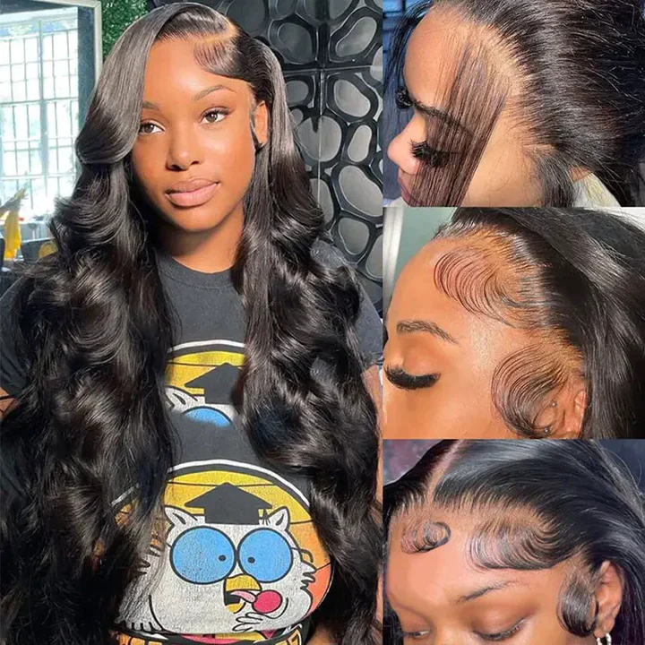 Cheveux droits de Vierge de perruques d'avant de dentelle avec la densité des cheveux de bébé 150% 180%