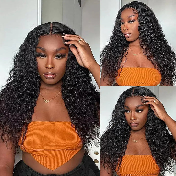 Deep Wave 5X5/13X6 HD Transparent Lace Front Wigs Pre Plucked Hairline Best Human Hair Wig-Lumierehair