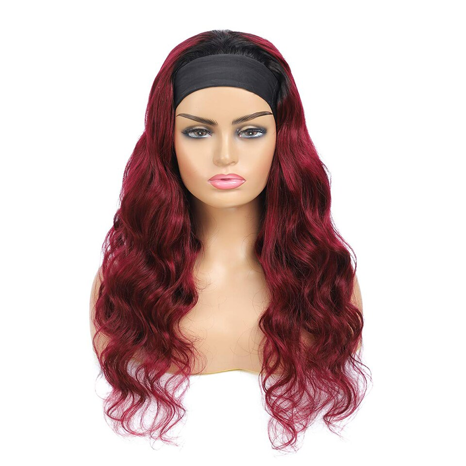 BURG Body Wave Headband Human Hair Wigs Full Machine Made Wig None Lace