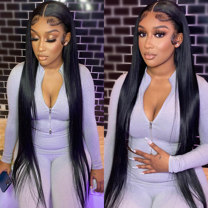 Straight 4 Bundles With Closure 6x6 lace 100% virgin human hair