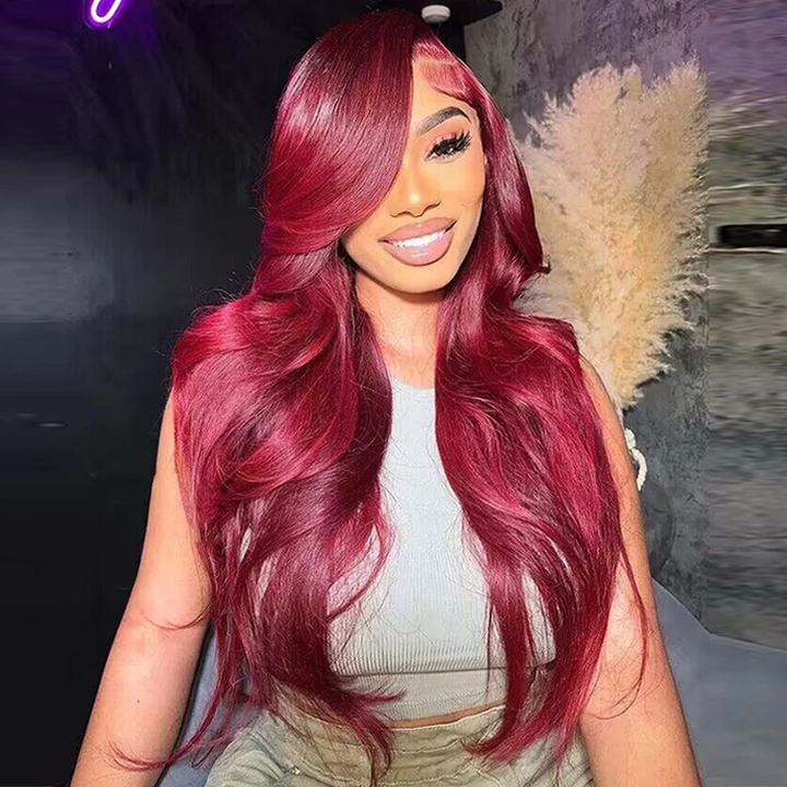 Lumiere Hair #99J Straight Wig  13x6 Lace Front Human Hair Wigs