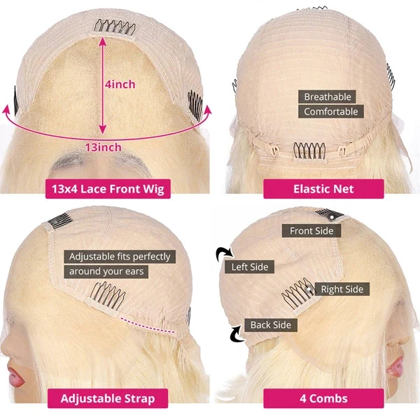 Ship In 24Hours-Lumiere #613 Blonde 13x4 HD Lace Straight 4x4 Lace Closure Human Hair Wigs (No Code Need)