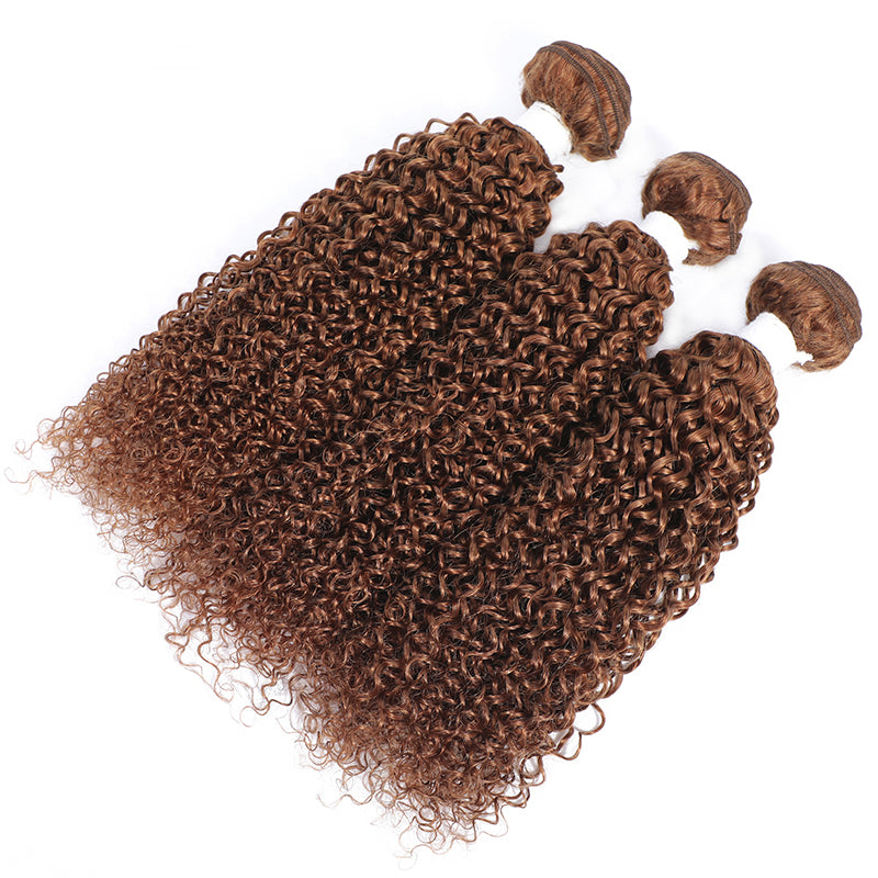 #33 Kinky Curly 3 Bundles 100% Human Hair For Women