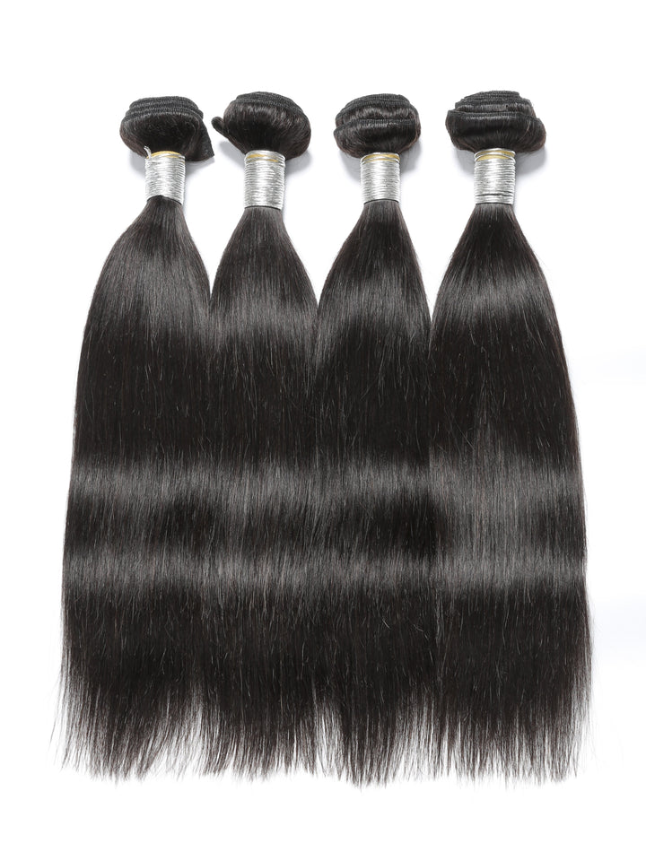 Straight 4 Bundles With Closure 6x6 lace 100% virgin human hair