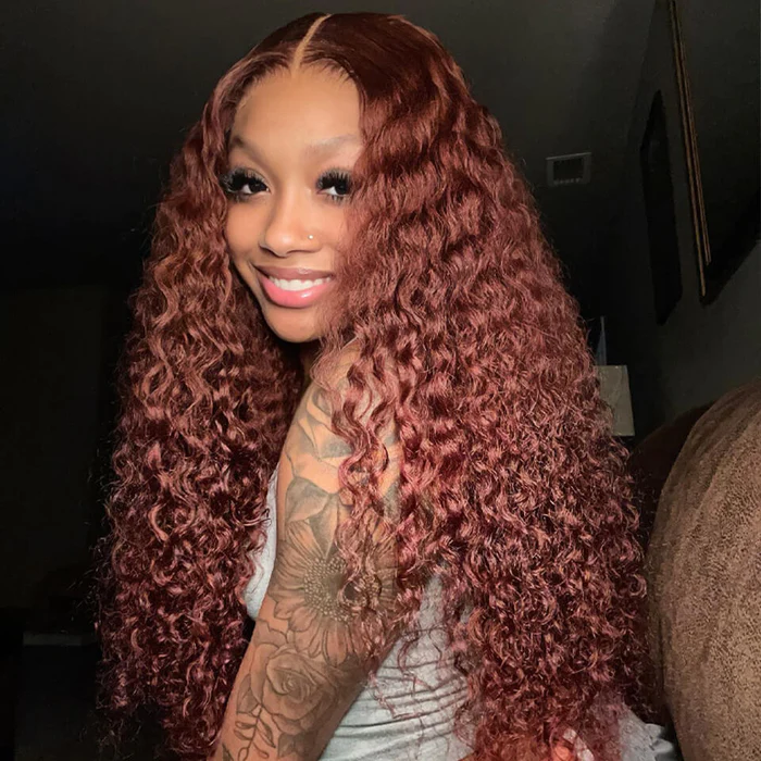 Glueless Highlight Color P4/30 Deep Wave Lace Front Wig Pré plumé avec des cheveux de bébé
