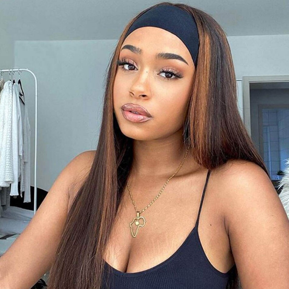 30 inches Ombre P4/30 Highlight Straight Headband Wig Human Hair Wigs For Black Women