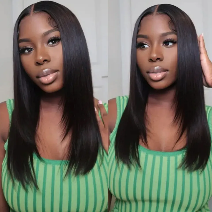 Lumiere 13x4/4x4  Straight Layer Cut Side-Part HD Lace Natural Hairline Human Hair Wigs