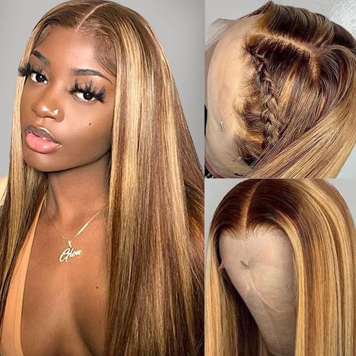 Lumiere Hair #P4/27 Straight Wig  13x6 Lace Front Human Hair Wigs